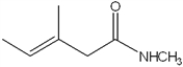 <strong>What is the IUPAC name of the following compound? </strong> A) (E)-N-methyl 3-methyl-3-pentenamide B) (Z)-N-methyl 3-methyl-3-pentenamide C) (E)-1-methylamino-3-methyl-3-pentenal D) (Z)-1-methylamino-3-methyl-3-pentenal