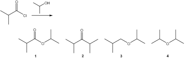 <strong>What is the major organic product obtained from the following reaction? </strong> A) 1 B) 2 C) 3 D) 4