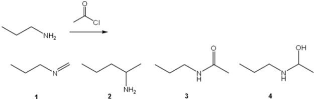 <strong>What is the major organic product obtained from the following reaction? </strong> A) 1 B) 2 C) 3 D) 4