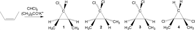 <strong>What is the major organic product obtained from the following reaction? </strong> A) 1 B) 2 C) 3 D) 4