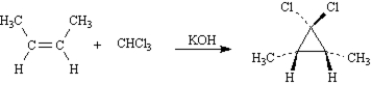Consider the reaction below to answer the following question(s). The reaction intermediate formed by the reaction of KOH with the alkene is called_____________.