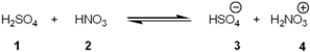 <strong>Which species is the conjugate acid in the following acid-base reaction? </strong> A) 1 B) 2 C) 3 D) 4