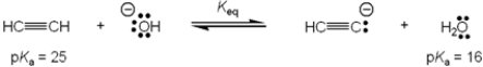 <strong>What is the value of the equilibrium constant, K<sub>eq</sub>, for the following reaction? </strong> A) 10<sup>9</sup> B) 10−<sup>9</sup> C) 9 D). <sup>1</sup>/<sub>9</sub>
