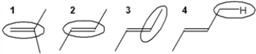 <strong>Which of the circled bonds is the strongest? </strong> A) 1 B) 2 C) 3 D) 4