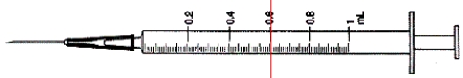 a. Use the vial. If you use the vial, the dose would be more than the allowed .