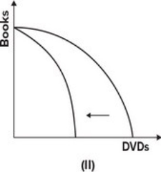 <strong>Refer to the graph below. Which of the shifts explains what will happen to the production possibility curve if the cost of producing books goes down while the cost of producing DVDs goes up?</strong> A)I B)II C)III D)IV