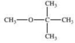 <strong>Which of the following is the structure for methyl tertiary butyl ether?</strong> A)   B)   C)   D)   E)   <div style=padding-top: 35px> 