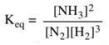 <strong>In the industrial synthesis of ammonia, the equilibrium constant expression may be written as:   Calculate the value of this equilibrium constant, if the equilibrium concentration of nitrogen in the reaction mixture at 600°C if [N<sub>2</sub>] = 4.53 M; [H<sub>2</sub>] = 2)49 M; and [NH<sub>3</sub>] = 7.62 M.</strong> A)5.15 B)2.07 C)0.830 D)0.676 E)1.44 <div style=padding-top: 35px> 