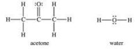 The attractive forces between acetone molecules are stronger than the attractive forces between water molecules.