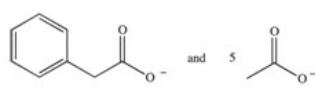 <strong>What products are formed in the complete β-oxidation of the ω-labeled fatty acid 10-phenyldecanoic acid,shown below? </strong> A) B) C) D) E)This compound does not undergo β-oxidation.