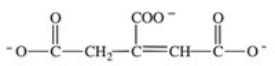 <strong>Which of the following compounds is aconitate,the intermediate produced when the enzyme aconitase catalyzes the dehydration of citrate? </strong> A) B) C) D) E)