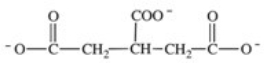 <strong>Which of the following compounds is aconitate,the intermediate produced when the enzyme aconitase catalyzes the dehydration of citrate? </strong> A) B) C) D) E)