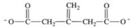 <strong>Which of the following compounds is aconitate,the intermediate produced when the enzyme aconitase catalyzes the dehydration of citrate? </strong> A) B) C) D) E)
