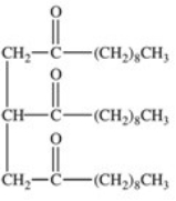 <strong>A tube of lipstick lists capric triglyceride among its ingredients.Capric triglyceride is a simple triglyceride containing capric acid,a 10-carbon saturated fatty acid.What is the structure of capric triglyceride?</strong> A) B) C) D) E)