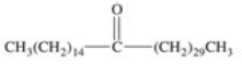 <strong>When palmitic acid,a 16-carbon saturated fatty acid,reacts with a 30-carbon unbranched alcohol,a wax is formed.What is the structure of this wax?</strong> A) B) C) D) E)