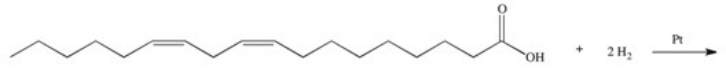 <strong>What is the product that results upon complete hydrogenation of the fatty acid shown? </strong> A) B) C) D) E)
