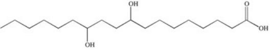 <strong>What is the product that results upon complete hydrogenation of the fatty acid shown? </strong> A) B) C) D) E)