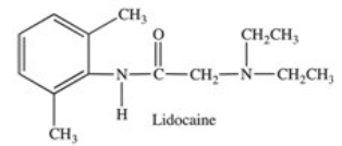 <strong>Lidocaine is used as a local anesthetic and a cardiac depressant.Which of the following best describes the organic families to which lidocaine belongs? </strong> A)alkene,amide,amine B)aromatic,amine,alkene C)aromatic,ketone,amine D)aromatic,amide,amine E)phenol,ketone,amine