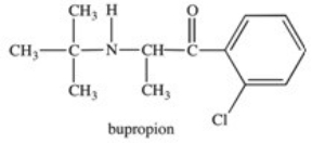 <strong>Bupropion is used medicinally as an antidepressant,and as an aide in smoking cessation.The carbonyl group in this compound is part of what functional group family? </strong> A)amide B)carboxylic acid chloride C)ketone D)ester E)lactam