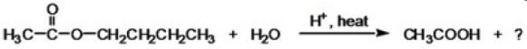 <strong>What is the IUPAC name of the missing product in the following reaction? </strong> A)butane B)butanoic acid C)butanal D)1-butanol E)None of the choices are correct.