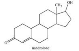 <strong>Nandrolone is an anabolic steroid sometimes taken by athletes to build muscle mass.Which of the following correctly describes the organic families to which nandrolone belongs? </strong> A)ketone,alkene,alcohol B)aldehyde,alkene,phenol C)ketone,alkene,phenol D)aldehyde,aromatic,alcohol E)keto,enol,aromatic