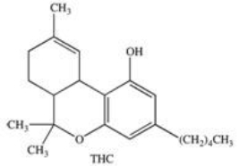 <strong>The compound tetrahydrocannabinol (THC)is partly responsible for the high associated with smoking marijuana.Which of the following correctly represents the organic families to which THC belongs? </strong> A)alcohol,ether,alkene B)phenol,alkene,ether C)thiol,phenol,alkene D)alcohol,thiol,alkene E)ester,phenol,alcohol