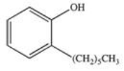<strong>Hexylresorcinol is listed as an active ingredient in some mouthwashes and throat lozenges.The IUPAC name for hexylresorcinol is 4-hexyl-3-hydroxyphenol.Which of the following is its structure?</strong> A) B) C) D) E)