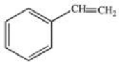 <strong>Dehydration of the alcohol shown below produces styrene,an important starting material in the polymer and plastics industry.What is the structure of styrene? </strong> A) B) C) D) E)