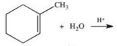 <strong>The hydration reaction below follows Markovnikov's rule.Which of the following is the expected major product of this reaction? </strong> A) B) C) D) E)