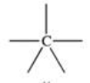 <strong>Which bonding pattern is NOT typical of carbon atoms in organic compounds?</strong> A) B) C) D) E)