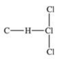<strong>Traces of chloroform,CHCl<sub>3</sub>,were found in the trunk of a car of a Florida woman who was charged in the death of her child.Which of the following best represents the order of attachment of the atoms in chloroform?</strong> A) B) C) D) E)None of the choices are correct.
