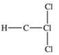 <strong>Traces of chloroform,CHCl<sub>3</sub>,were found in the trunk of a car of a Florida woman who was charged in the death of her child.Which of the following best represents the order of attachment of the atoms in chloroform?</strong> A) B) C) D) E)None of the choices are correct.