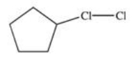 <strong>Which of the following is the monohalogenated product that results when cyclopentane undergoes chlorination according to the reaction below? + \mathrm { Cl } _ { 2 } \stackrel { \text { light } } { \longrightarrow } </strong> A) B) C) D) E)