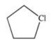 <strong>Which of the following is the monohalogenated product that results when cyclopentane undergoes chlorination according to the reaction below? + \mathrm { Cl } _ { 2 } \stackrel { \text { light } } { \longrightarrow } </strong> A) B) C) D) E)