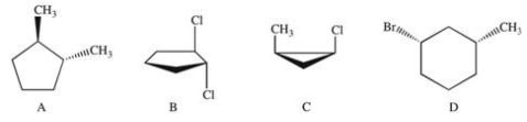 Which compound(s)below contain substituents that are cis?  