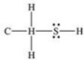 <strong>What is the Lewis structure of methanethiol,CH<sub>3</sub>SH?</strong> A) B) C) D) E)