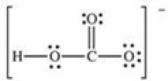<strong>How many bonding electrons are present in the Lewis structure for the bicarbonate ion,shown below? </strong> A)4 B)5 C)8 D)10 E)24