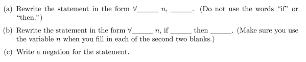 Consider the statement The square of any odd integer is odd.
