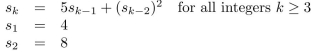 A sequence ... is defined recursively as follows: Use (strong) mathematical induction to prove that sn is divisible by 4 for all integers