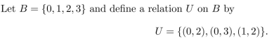 Is U transitive? Justify your answer.