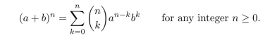 The binomial theorem states that for any real numbers a and b, Use this theorem to show that for any integer