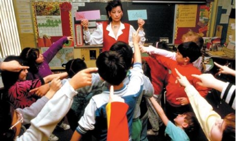 <strong>Questions 16 and 17 refer to the following image. Interest groups often use the judicial system to pursue their policy goals,forcing the courts to rule on important social issues.   Credit: Paul Conklin/PhotoEdit,Inc. How does the photo reflect interest groups' influence over the judicial system?</strong> A)The bilingual classroom is the result of successful parental litigation. B)School children are able to sue their schools for better teachers. C)Teachers' unions successfully won smaller class sizes through litigation.-Consider This: This is still something for which teachers fight,and not something that has been adjudicated. D)It is easy for all interest groups to find judges that will rule on their behalf. <div style=padding-top: 35px> 