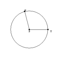 -For , radii and and arc bound a sector. If m = 100° and PX = 5.6 inches, find the area of the sector correct to the nearest tenth of a square inch.