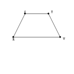 -In trapezoid RSTV, . If SR = TV = 6 cm, ST = 4 cm, and m = 60°, find the area of RSTV.