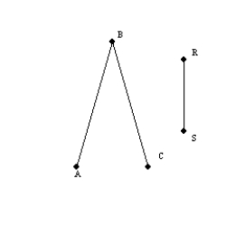 -To construct an isosceles triangle with vertex angle and legs of length RS: