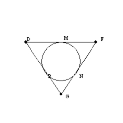 - is circumscribed about the circle. If DF = 14, FG = 16, and DG = 12, find DM.