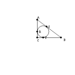 -With the circle inscribed in , it follows that AR = AS, BS = BT, and CR = CT.