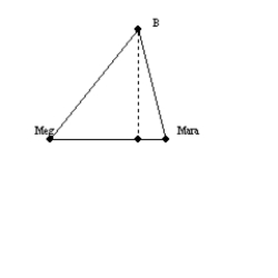 -In the figure, a bird (at point B) is 36 feet above the ground. Meg is 60 feet from the bird while Mara is 39 feet from the bird. How far apart are Meg and Mara?