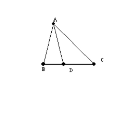 -In the figure, bisects the acute angle of to form isosceles triangle ABD with base . Which side of is longest?