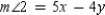 When two lines are cut by a transversal, and are one pair of alternate interior angles that are formed. If and , what relationship (in simplified form) exists between x and y?